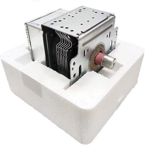 Must Have Magnetron 2M214 161GP Microwave Tube Replacement for LG on white foam packaging angled view