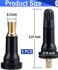 5 Pack TPMS Tire Pressure Valve Stem Replacement Kit For Your Daily Driver Sturdy Rubber fit, sizes marked for easy reference.