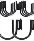 Beefed Up E Track J Hooks 10 Pack 0.5 Inch Solid Steel 1500 Pound Load For Cargo Tie Down Systems shown in black metal finish.