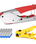 Coax Cable Crimper Kit With 20 RG6 F Connectors And Stripping Tool No Fuss Crimp On RG59 RG6 And RG7 RG11 Cables