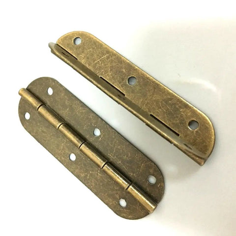 Brass Barrel Hinge Set For Cabinet Doors And Countertops With Screws, Easy Install Hardware For Furniture, Luggage, And Wooden Boxes