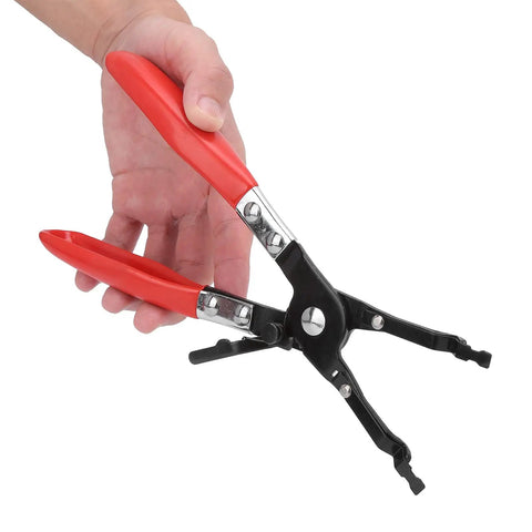 Must Have Sunisfa Auto Soldering Aid Plier For Fast One-Hand Cable Welding held in hand, featuring red easy grip handles.