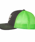 Side view of Dope Marching Band Trucker Cap For Men With Fluorescent Green Front Artwork Soft Comfortable Fit Casual Yet Sporty Style