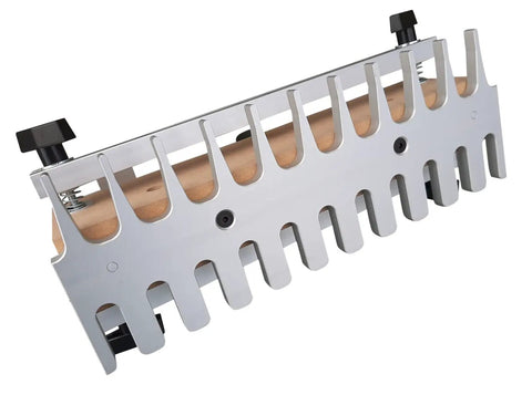 Pro Tier Preassembled Dovetail And Box Joint Router Table Jig featuring durable aluminum design, suitable for precise joint cutting.
