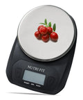 Awesome Compact Digital Food Scale For Cooking And Baking Small Kitchen Scale In Grams And Ounces Stainless Steel Tare Function Backlit LCD Display Space Saving Black with red berries