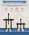 Front view of DAYUANTOOLS 12-piece bearing separator puller set, heavy-duty 5-ton with 2-inch and 3-inch splitters