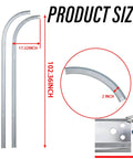 Heavy Duty 2mm Steel Garage Door Track Rails With R12 Radius Curved Design shown in size and measurement details