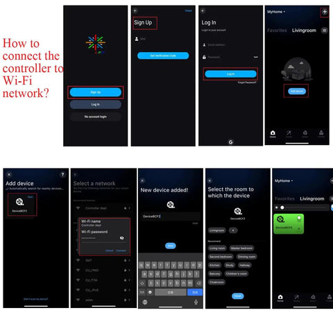 Step-by-step guide to connect LED Deck Lights Kit 20 Pcs 1.22 Inch RGB Recessed Low Voltage to WiFi network.