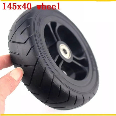 6 Inch Solid Tire Set For Electric Skateboard Longboard Airless Wheel 145x40 With Plastic Hub And Pulley Upgrade Durable Grippy Tread