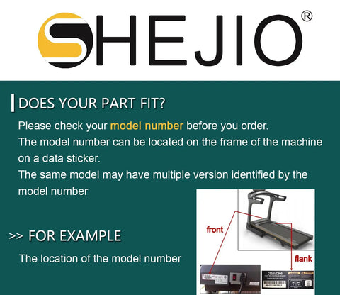 Location guide for model number on treadmill for Durable Treadmill Walking Belt Replacement Compatible With 0K58-01400-0000 And 0K58014000000