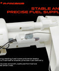 Electric Fuel Pump Assembly Compatible With Suzuki King Quad 450 500 700 750, showing detailed fuel supply components and hoses.