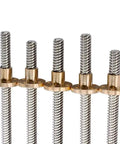 Front view of Beefy 8Mm Dia Trapezoidal Lead Screw with Brass Nut, 200Mm Length, 2Mm Pitch, 304 Stainless Steel Screw for CNC Router