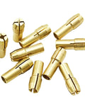 4 Premium Brass Collet Chuck Adapters In 2.4 And 3 Millimeter For Your Mini Rotary Power Tool shown from above, detailing brass material.