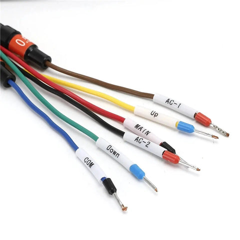 F21-2S 2-Button Elevator Electric Hoist Conveying Controller wiring with labels for industrial automation on DC 24V.