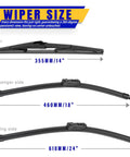 Mazda Windshield Wiper Blades Set of 3 24 Inch 18 Inch 14 Inch Direct Fit for CX 5 and CX 9 2017 Through 2025 OEM Replacement