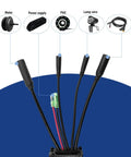 Seamless Sine Wave Electric Bike Motor Controller cables for 250W and 350W motors with connector details