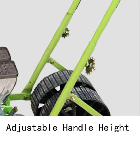 Hand Push Seeder For Precise Seed Planting Manual Vegetable Planter adjustable handle and wheels detail