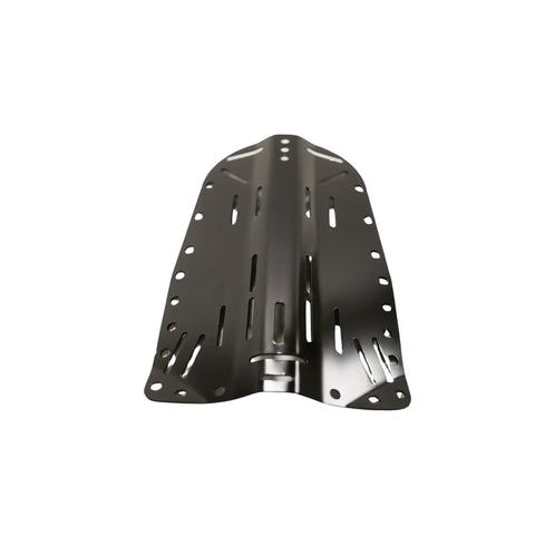 Durable Aluminum Black Backplate For Diving Rig, 15 By 10 Inch Plate, 2mm Thick, Eleven Inch Center Holes For Mounting Doubles