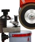 Close-up view of Circular Saw Blade Sharpener 370W angle mill grinder with precision adjustment features and water cooling tank.
