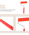 Top Shelf Rubber Textured Paint Roller With Kick Butt Spiked Surface For Walls Floors And Furniture Refinishing Creates A Hella Cool Pro Level Diy Look The Rugged Metal Core Rocks Through Thick Textures Like Brick Or Shiplap Without Tearing Up Drywall So - red textured paint roller with a metal core.