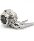 QiiMii sanitary stainless steel 304 tri-clamp butterfly valve with trigger handle and EPDM seal, 2 in tube OD