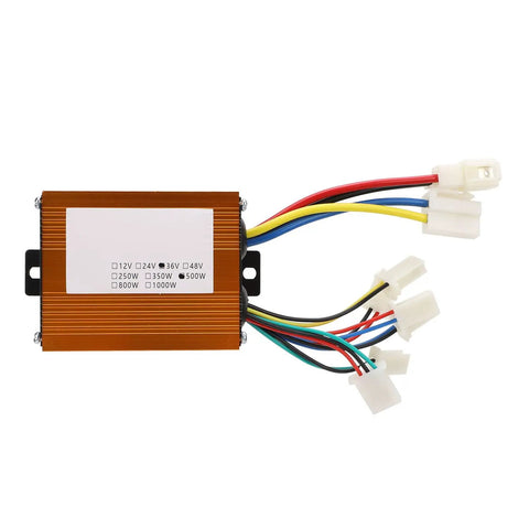 36V 500W Brushed Electric Bike Controller With Throttle Grip Kit Strong Heat Dissipation Aluminum Alloy Construction Gold