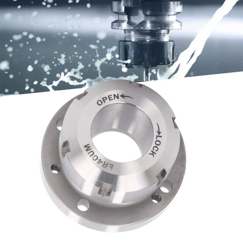 ER40 Collet Lathe Chuck Carbon Steel Heavy Duty Compact Replacement 80 mm Diameter For CNC Milling Machines Back Plate Mount Ready