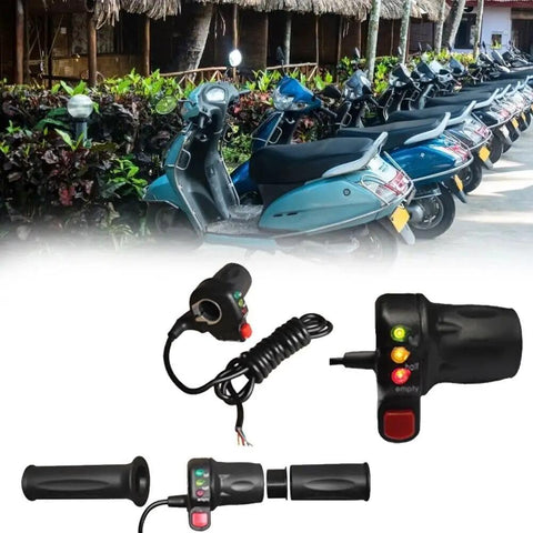 Electric Bike Twist Throttle Grip With 3 Gears Power Display 36V 48V Ergonomic Split Handle Anti Slip Texture For Smooth Acceleration On E Bikes And Scooters