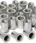 120 Piece Aluminum Rivet Nut Set 1/4-20 UNC Rivnuts Nutserts for DIYers, auto and home projects, grip range 0.020-0.120 inches