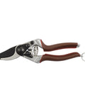 Elite Pruning Shears 8.3 Inch Swiss Made Garden Clippers with Leather Wrapped Handle for large right hand bypass blade carbon steel.