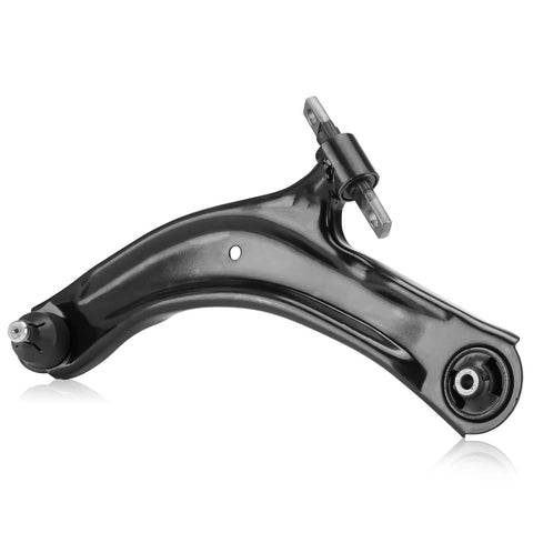 Front lower control arm for Nissan Rogue suspension, black steel with bushings