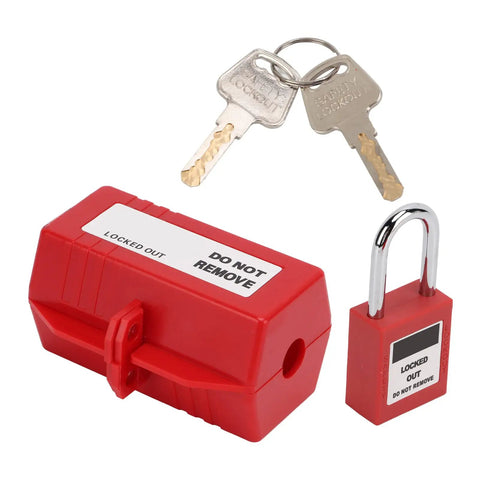 Solid as a Rock Electrical Plug Lockout Device for Industrial Tagout Safety Blocks 100 220V Plugs with 38 Millimeter Padlock Key and keys