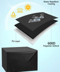 Universal Planer Dust Cover For Table Saw And Miter Saw Protection Heavy Duty Oxford Fabric Waterproof Machine Shield No Fuss Coverage Built Like A Tank Keep Your Shop Gear Safe Black Utility Protector 28 X 24 X 19 Inches, showcasing water-repellent coating and PU layer.