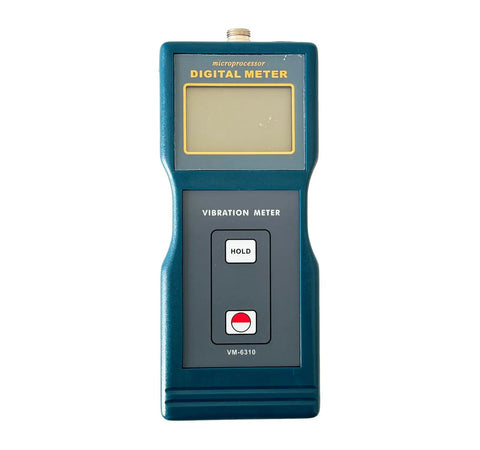 Digital Vibration Meter And Velocity Analyzer For Machinery ISO 2954 Ready handheld VM-6310 display and hold button