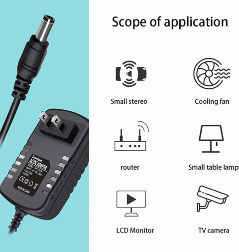 Replacement AC DC Adapter Works With Mitutoyo Surftest SJ 210 201 Series 201P 201R 201S 201M Portable Surface Roughness Tester Power Supply Cord Charger Worldwide Voltage Input 100V 120V 240V 50 60 Hertz, black wall charger