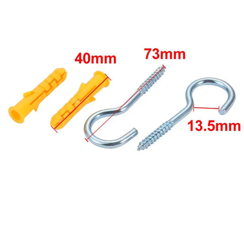 5 Pack Self Drilling Drywall Anchors With Screw Hook Eyes 8mm X 40mm Heavy Duty Wall Hanging Hardware Rock Solid Grip For Super Fast Tap In Installation Pro Grade Steel Construction Perfect For Ceiling Fans And Medium Loads