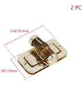 Gold-tone turn-lock purse clasp with wooden barrel center, rectangular metal, 2 pcs (61×33 mm)