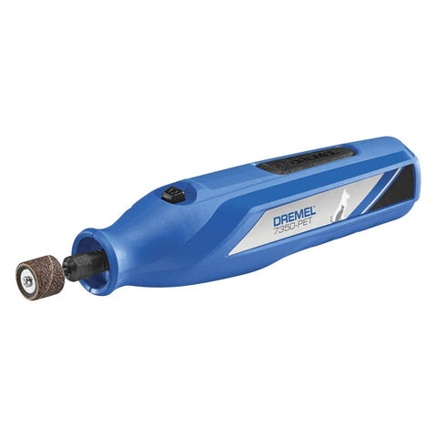 Low Key Quiet Pet Nail Grinder For Dogs And Cats Easy Peasy Paw Trimmer cordless blue pet nail grinder with sanding band, safe home grooming tool.