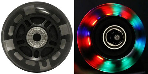 Inline Wheels 76mm 82A Light Up Skate Wheels 2 Pack With ABEC 9 Bearings No Batteries Needed Powered By Centrifugal Force For Inline Skates And Luggage