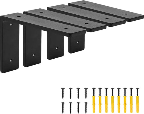 Heavy Duty 6 By 4 Inch Shelf Brackets Pack Of 4 Die Cast Alloy Right Angle Corner Braces With Premium Mounting Hardware