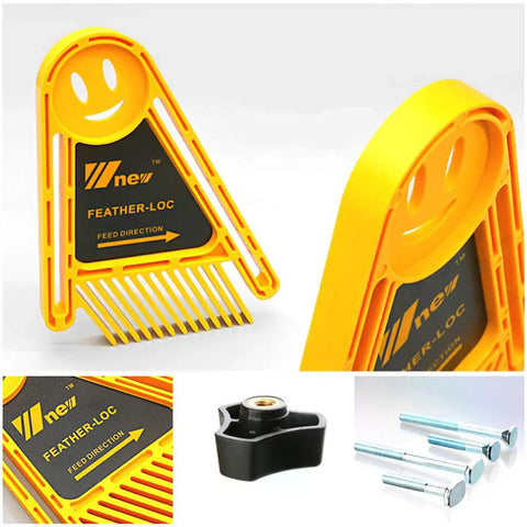 Feather Loc Board Set For Woodworking Table Saws And Engraving Machines, Double Featherboard Push Block with mounting hardware