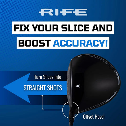Offset Anti Slice Driver With 10.5 Degree Draw Bias 460cc Titanium Head USGA Approved Golf Club with offset hosel detail.