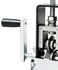 Close-up of Portable Electric Wire Stripper And Drill Powered Hand Crank Multi Function Portable Tool with a hand crank.
