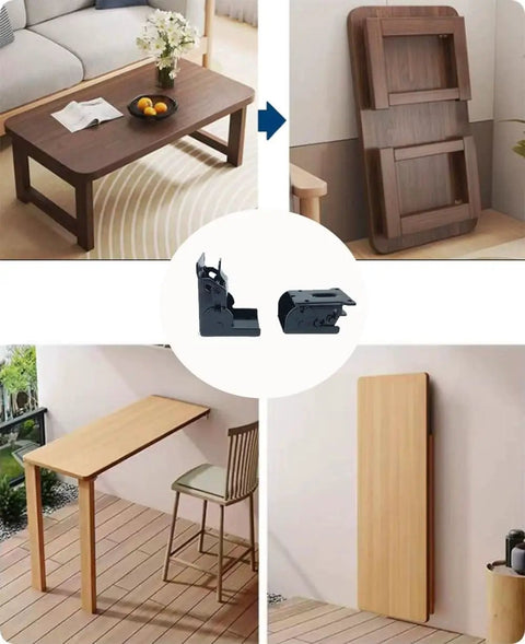 Two Pack 90 Degree Self-Locking Folding Hinge Lock Steel Foldable Bracket Hidden Hinge For Extension Brackets On Tables and Workbenches
