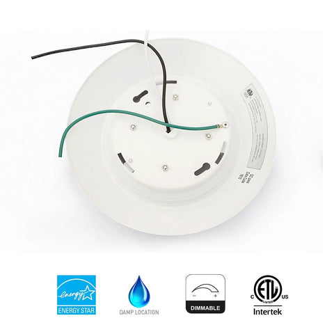 Back view of 10 Pack 4 Inch LED Low Profile Disk Light Recessed and Surface Mount Round 10W 600 Lumens 4000K Cool White CRI 80