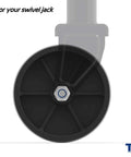 Front view of 6 Inch Boat Trailer Jack Wheel Replacement, 1200 Lbs Load Capacity, 2 Inch Wide Wheel With Five Eighths Inch Bore