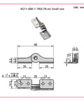 Flozari 304 stainless steel rotary shaft torque hinge, 1pc, front view with mounting flanges and dimensions.
