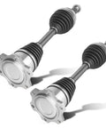 Pair Of Rock Solid Front CV Axle Assemblies Street Tough For Heavy Duty 4WD Trucks And SUV with rubber boots and metal ends.