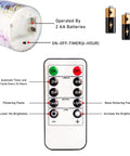 Flameless Battery Operated Candles With Remote Hydrangea Glass Pillar Centerpiece For Wedding And Home Decor operation diagram.