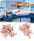 Ultimate 100 Piece Copper Wire Terminal Kit With Cold Pressed Crimp Lugs And Electrical Connectors For Inverter Battery And Auto Projects That Slap, copper ring terminals